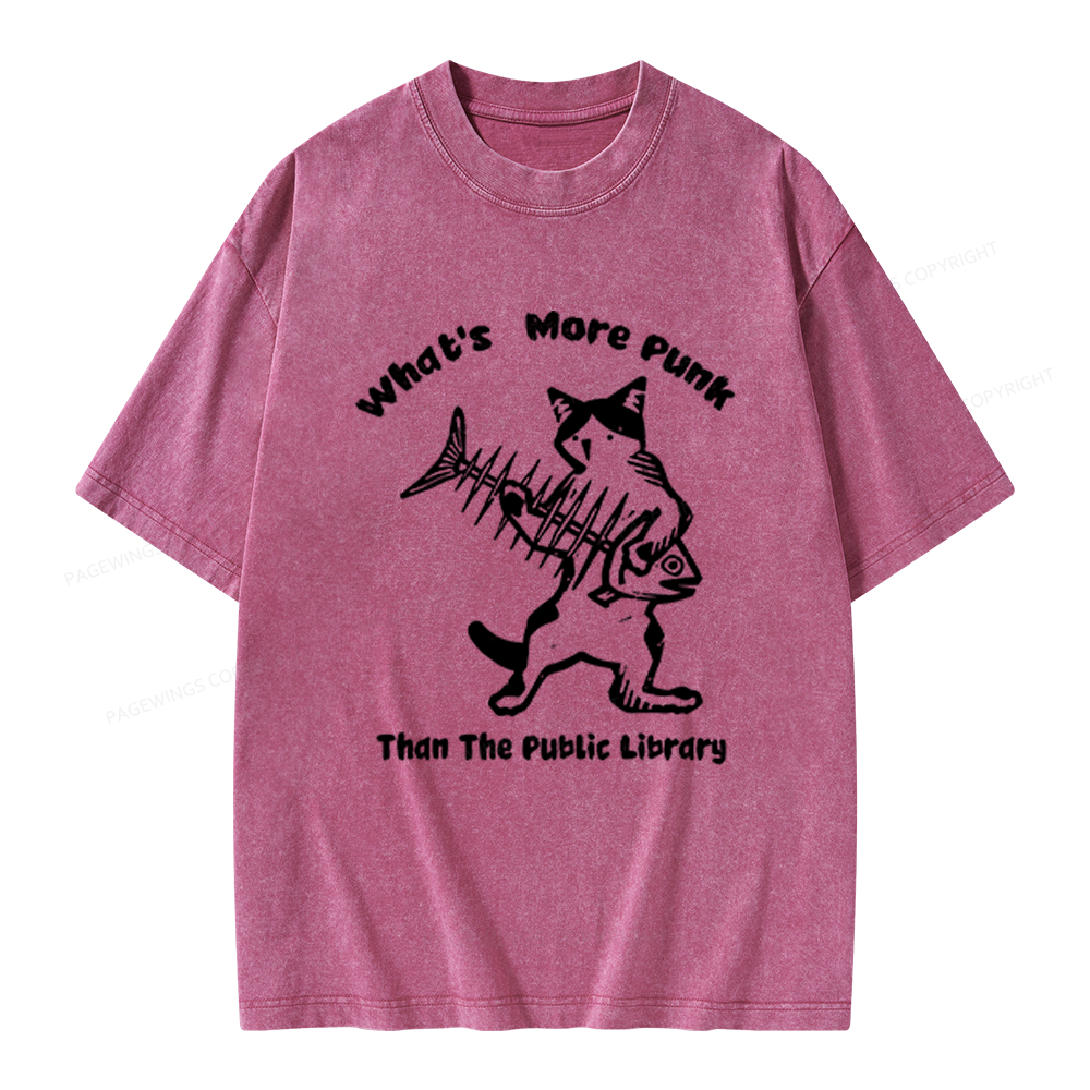 Pagewings What's More Punk Than The Public Library Unisex Washed T-shirt