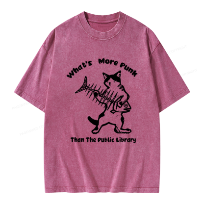 Pagewings What's More Punk Than The Public Library Unisex Washed T-shirt