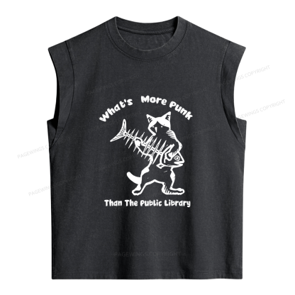 Pagewings What's More Punk Than The Public Library Women's Washed Tank Top