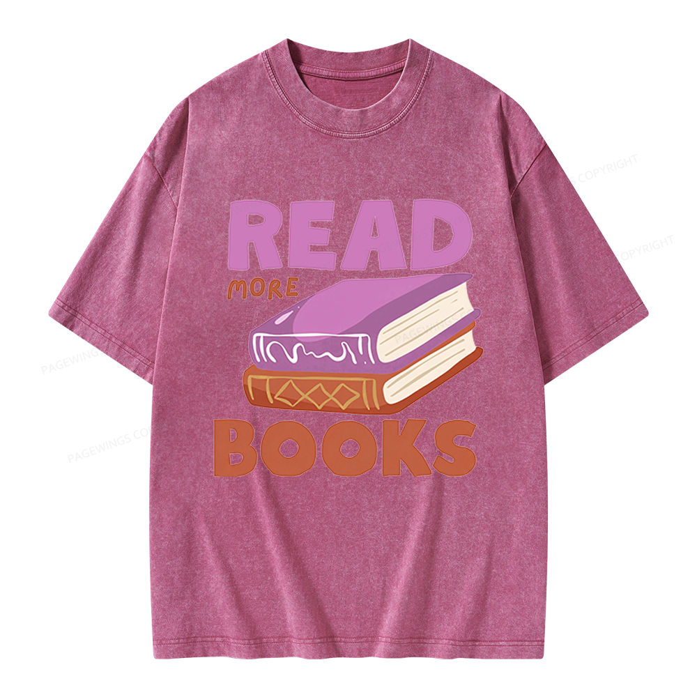 Pagewings Read More Books Unisex Washed T-shirt