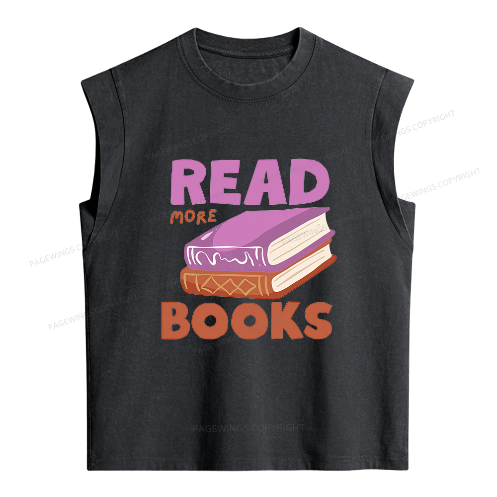 Pagewings Read More Books Women's Washed Tank Top