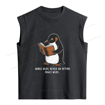 Pagewings Wings Were Never An Option Women's Washed Tank Top