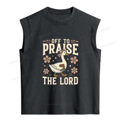 Pagewings Off to Praise the Lord Women's Washed Tank Top