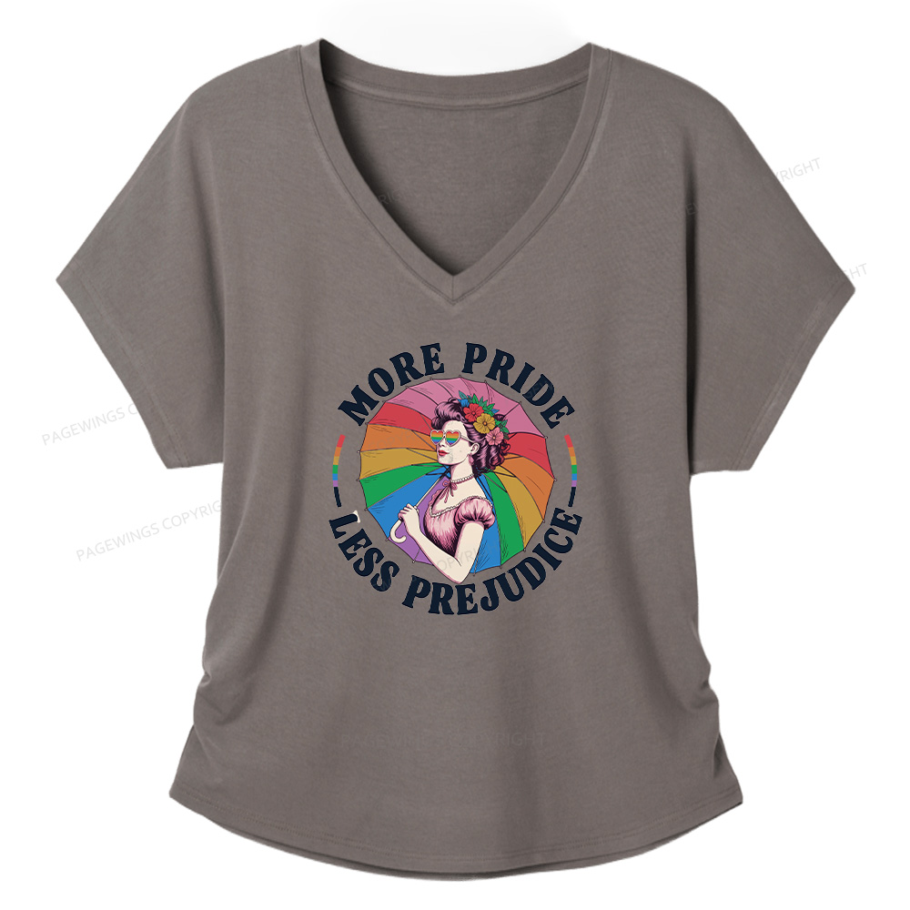 Pagewings More Pride Less Prejudice Soft Women's Modal V-neck T-shirt  