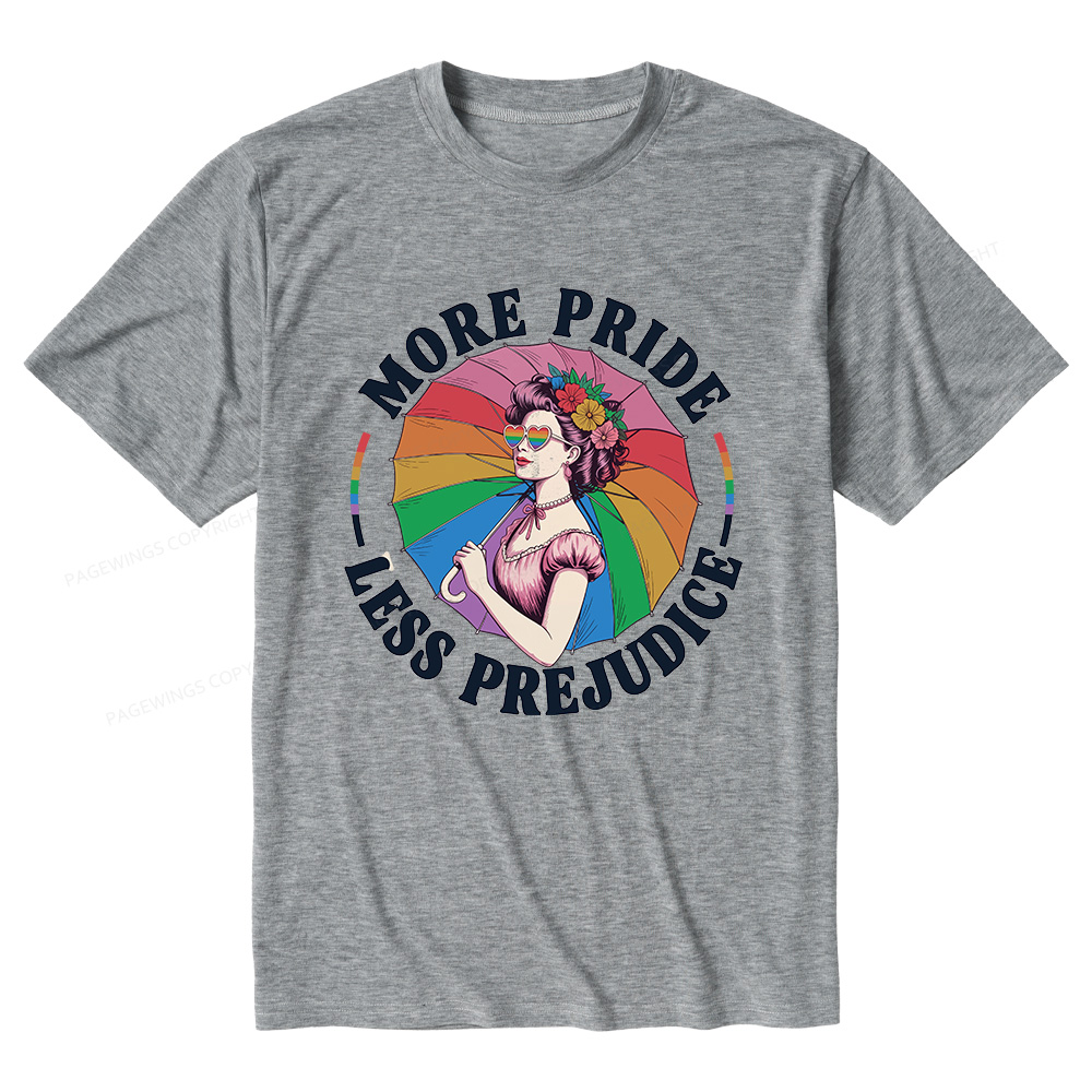 Pagewings Soft More Pride Less Prejudice Unisex Heather T-Shirt