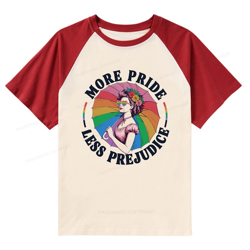 Pagewings More Pride Less Prejudice Raglan T-shirt