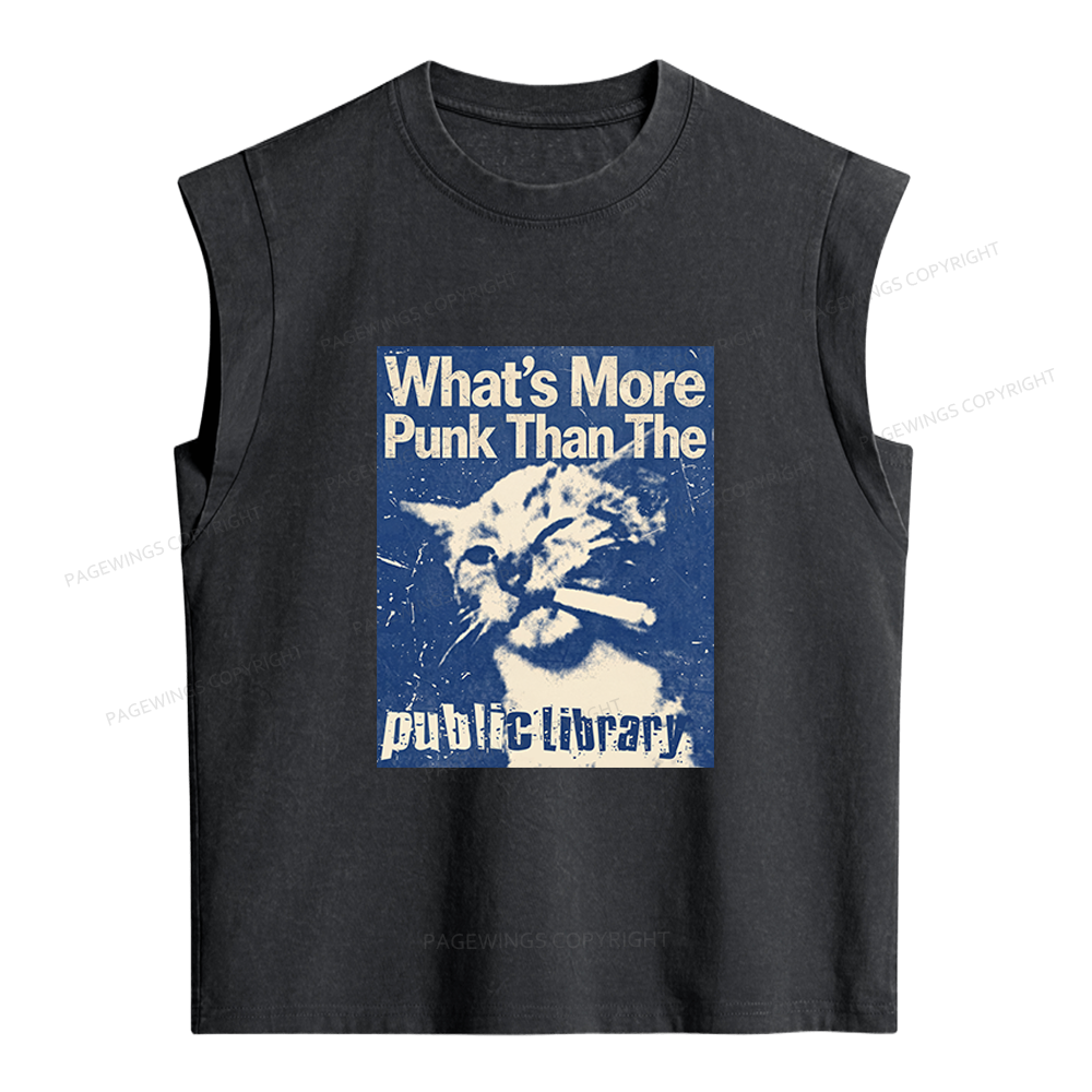 Pagewings What's More Punk Than The Public Library Women's Washed Tank Top