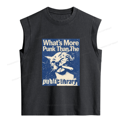 Pagewings What's More Punk Than The Public Library Women's Washed Tank Top