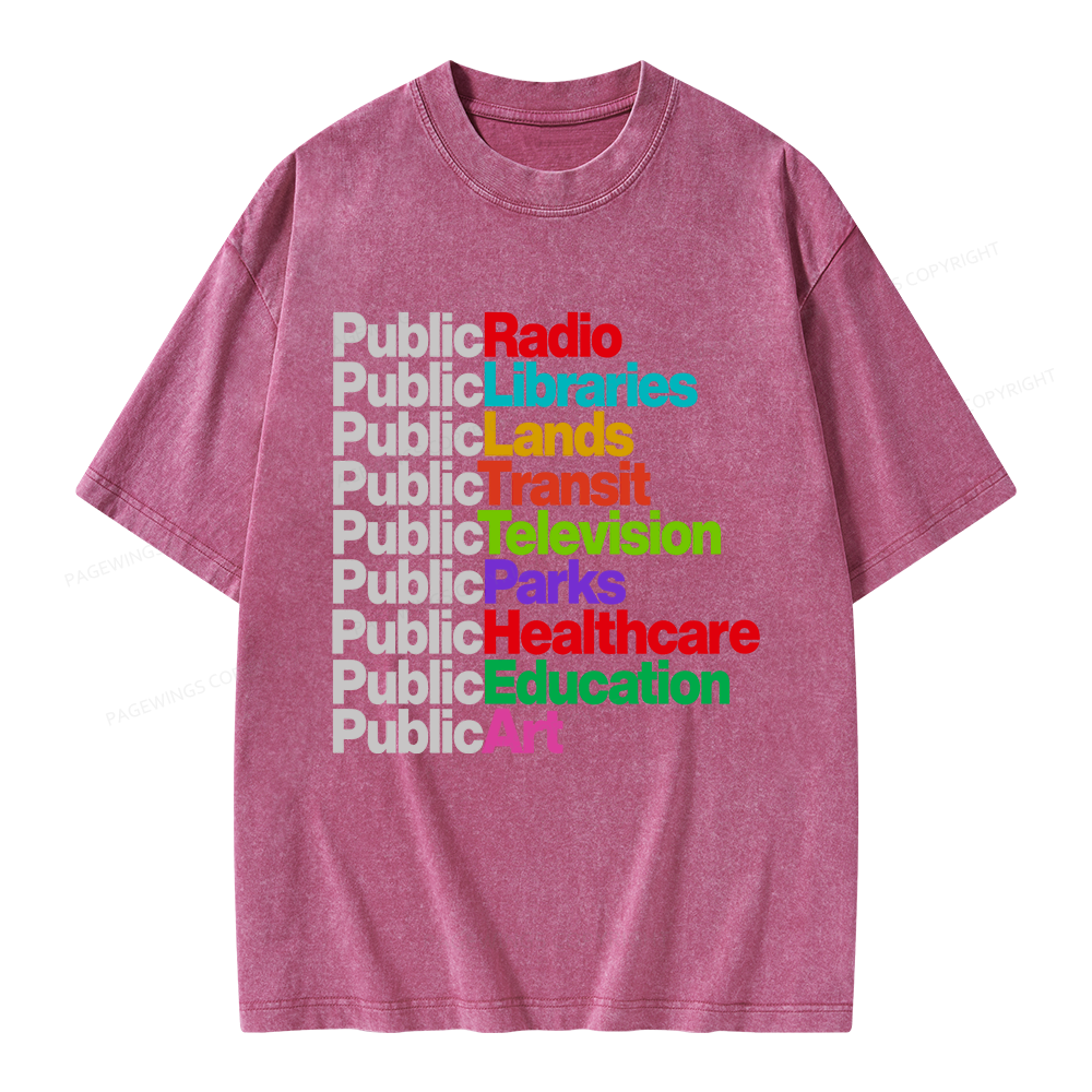 Pagewings Personalized Public Libraries Unisex Washed T-shirt
