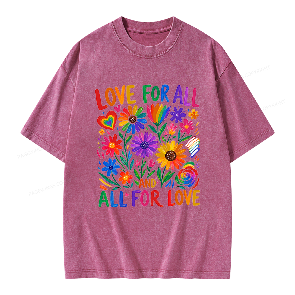 Pagewings Love For All Unisex Washed T-shirt