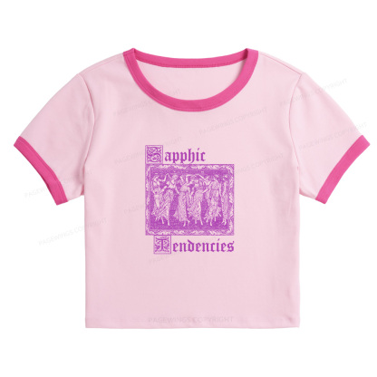 Pagewings Sapphic Tendencies Baby Tee Cropped Ringer T-Shirt