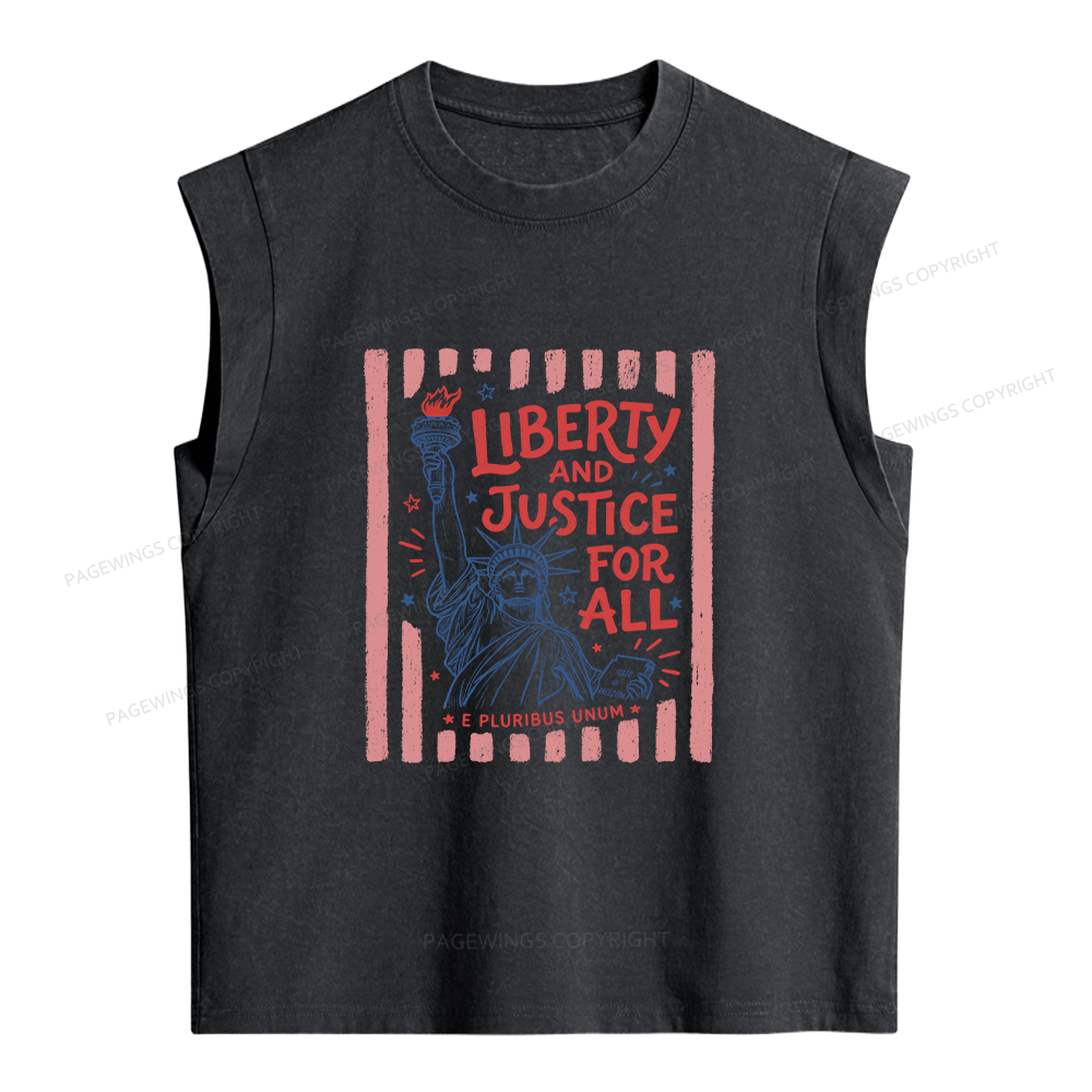 Pagewings Liberty And Justice For All Women's Washed Tank Top