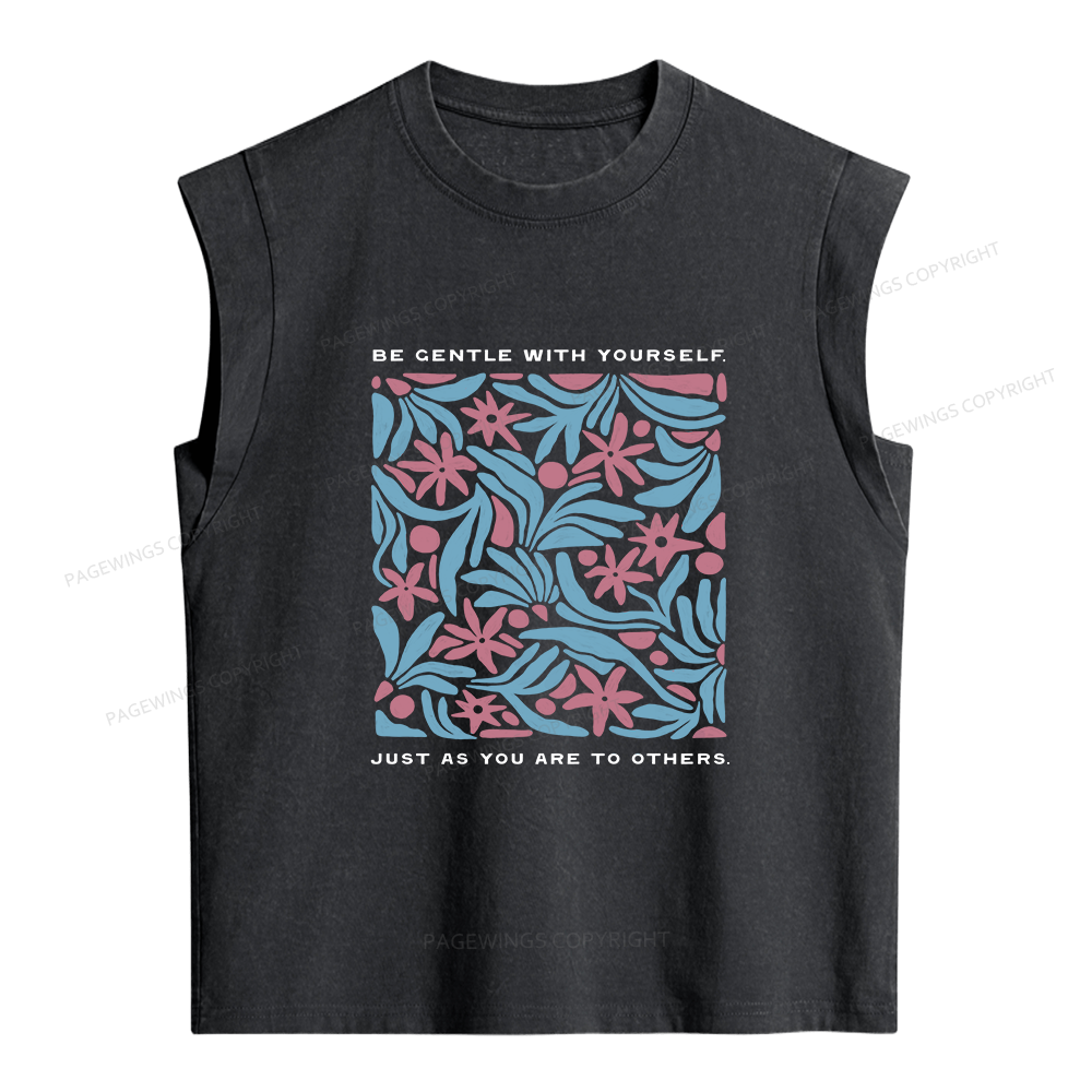 Pagewings Be Gentle With Yourself Women's Washed Tank Top