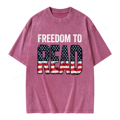 Pagewings Freedom to Read Unisex Washed T-shirt