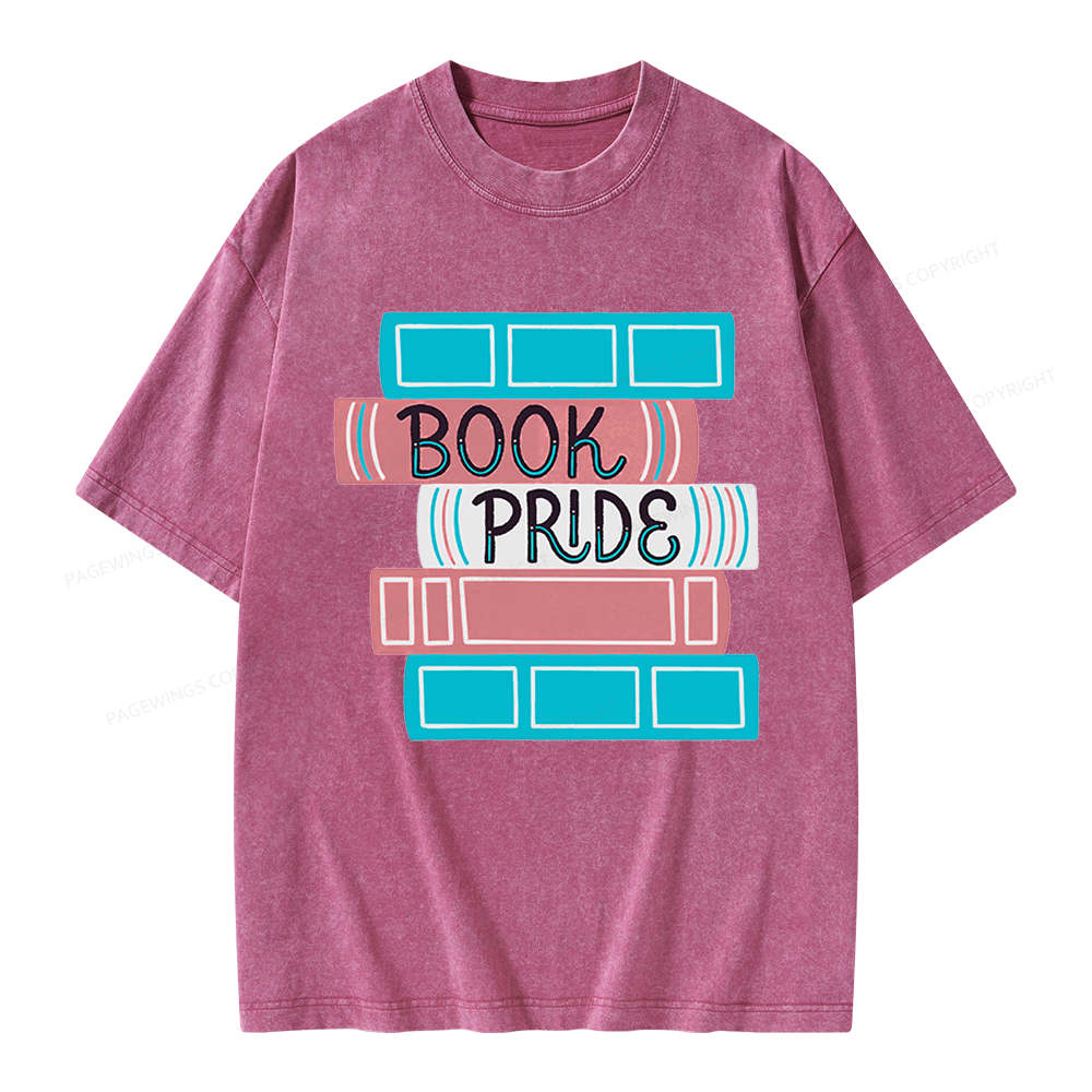 Pagewings Trans Book Pride Unisex Washed T-shirt