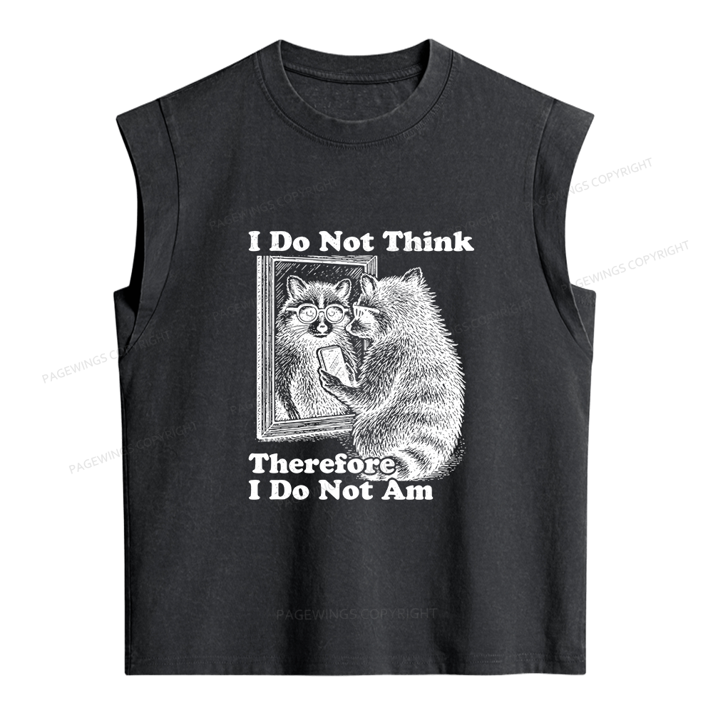 Pagewings I Do Not Think Therefore I Do Not Am Women's Washed Tank Top