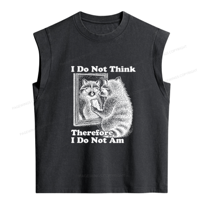 Pagewings I Do Not Think Therefore I Do Not Am Women's Washed Tank Top