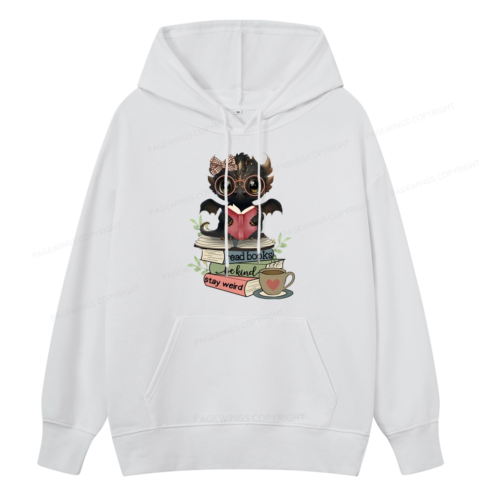 Pagewings Cute Dragon Read Books Be Kind Stay Weird Unisex Classic Hoodie