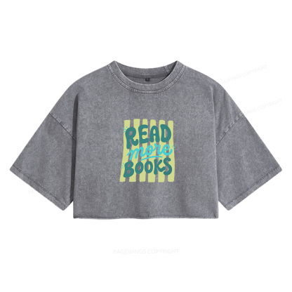 Pagewings Read More Books Women's Washed Cropped T-shirt