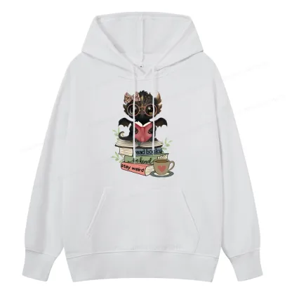 Pagewings Cute Dragon Read Books Be Kind Stay Weird Unisex Classic Hoodie