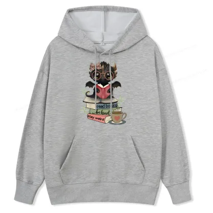 Pagewings Cute Dragon Read Books Be Kind Stay Weird Unisex Classic Hoodie