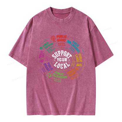 Pagewings Public Libraries Unisex Washed T-shirt
