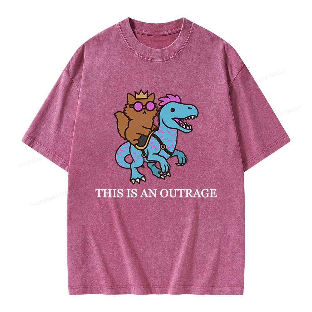 Pagewings This Is An Outrage Unisex Washed T-shirt