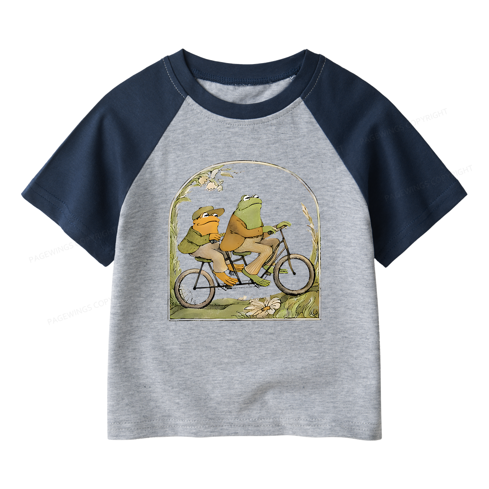 Pagewings The Growing Frog Book Vintage Kids Raglan T-shirt 