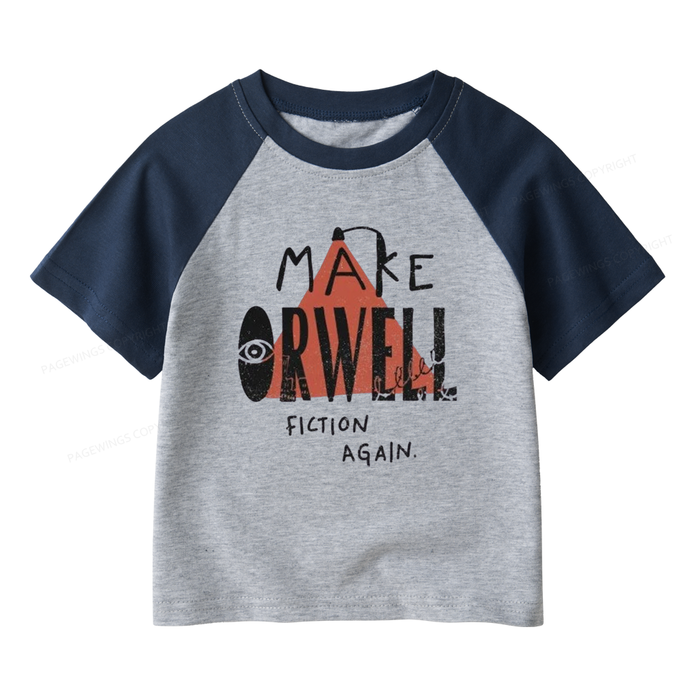 Pagewings Make Orwell Fiction Again Kids Raglan T-shirt 