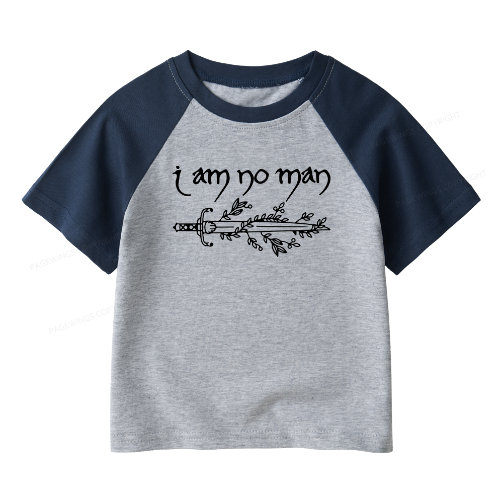 Pagewings I Am No Man Kids Raglan T-shirt 