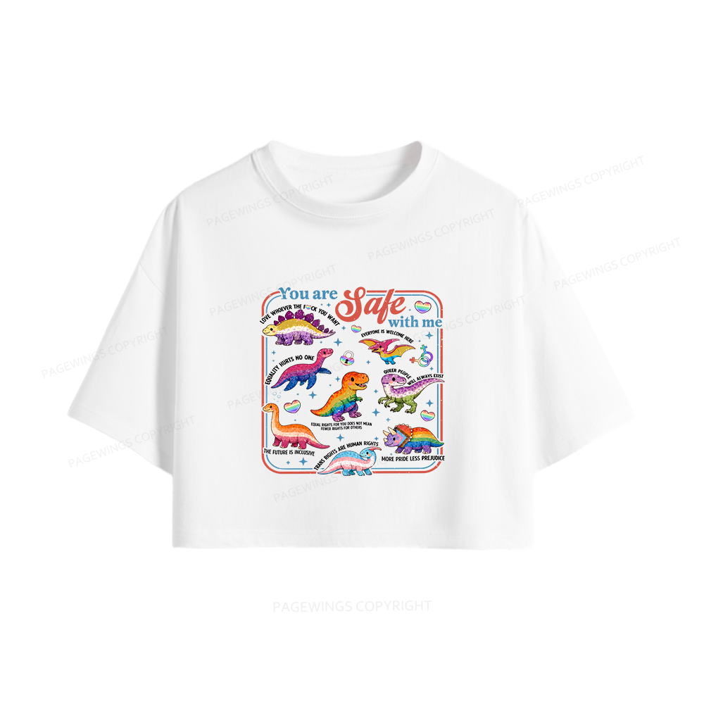 Pagewings You Are Safe With Me Women Crop Tops
