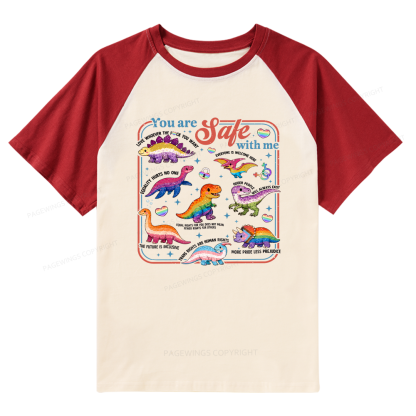 Pagewings You Are Safe With Me Raglan T-shirt