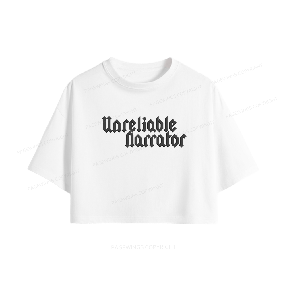 Pagewings Unreliable Narrator Women Crop Tops