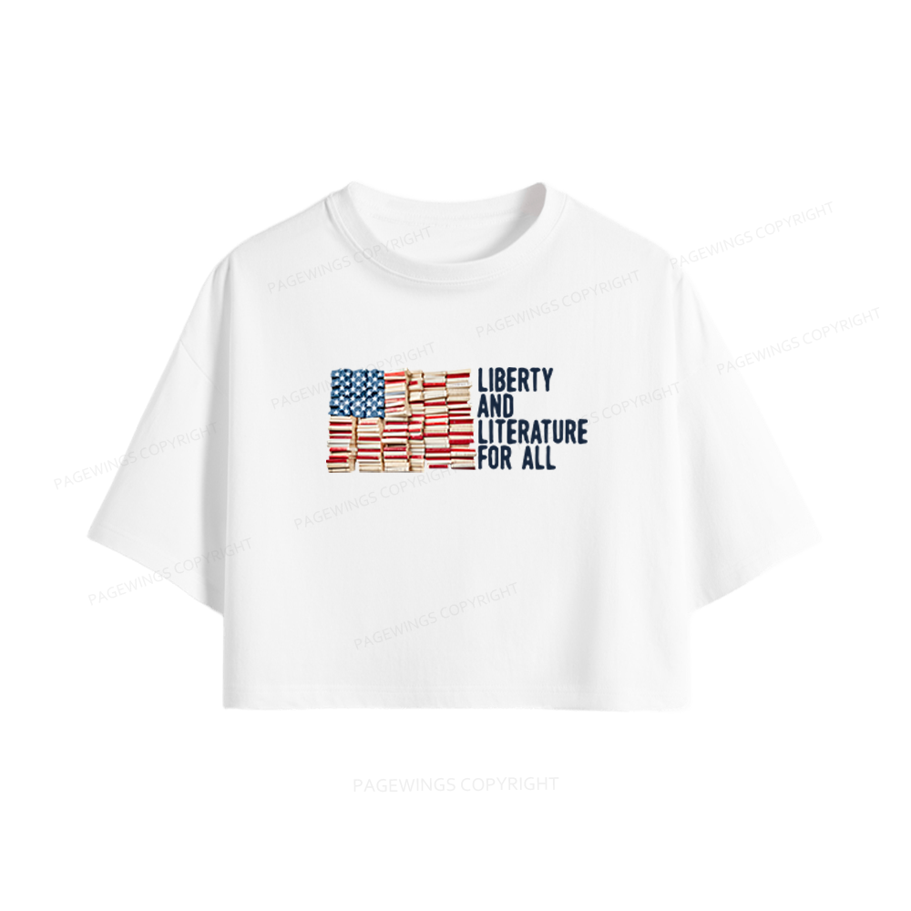 Pagewings Liberty and Literature For All Women Crop Tops