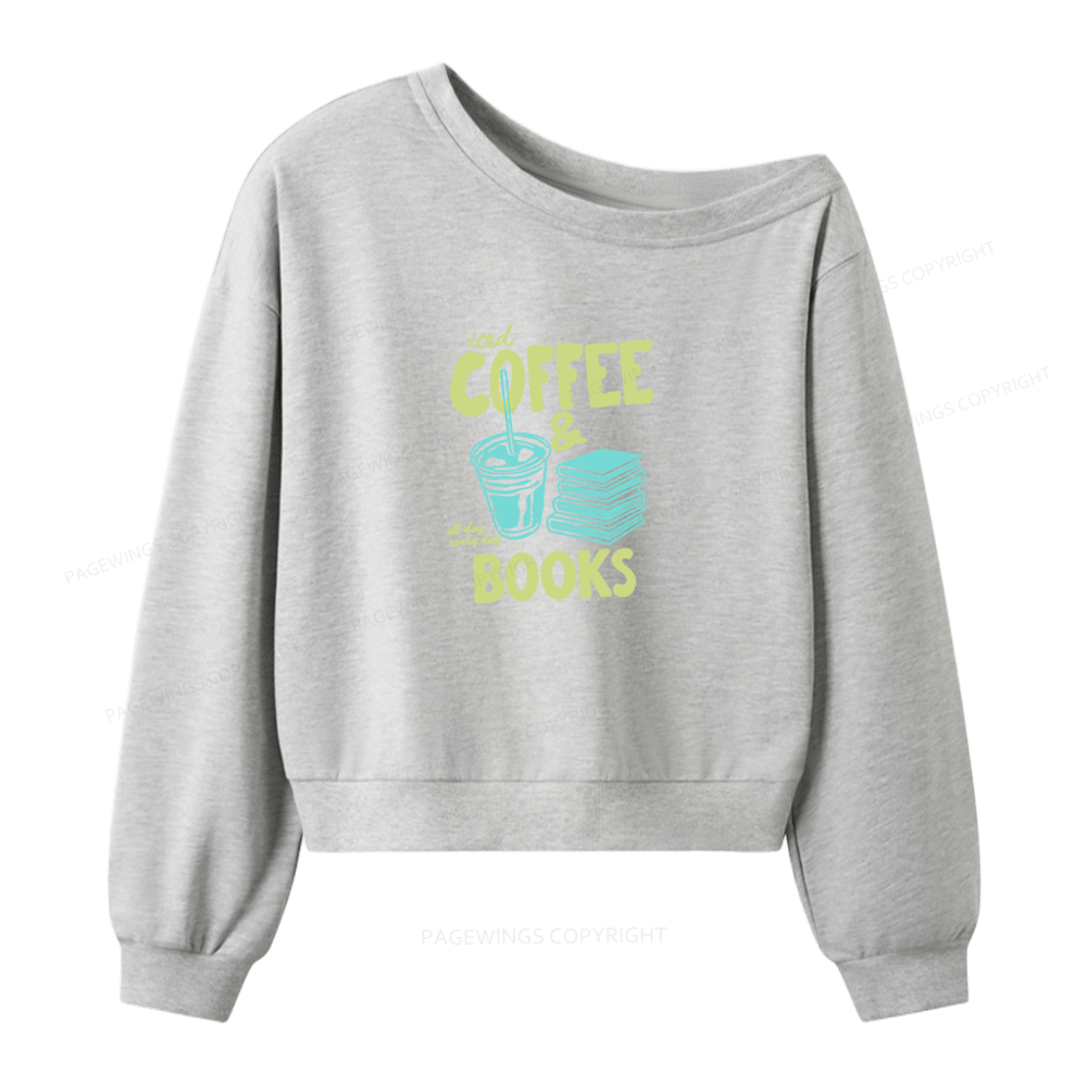 Pagewings Coffee And Books Women Off Shoulder Sweatshirt