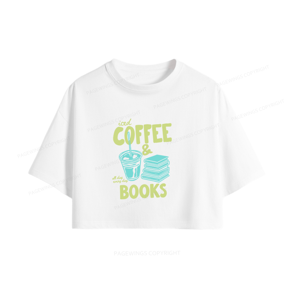 Pagewings Coffee And Books Women Crop Tops