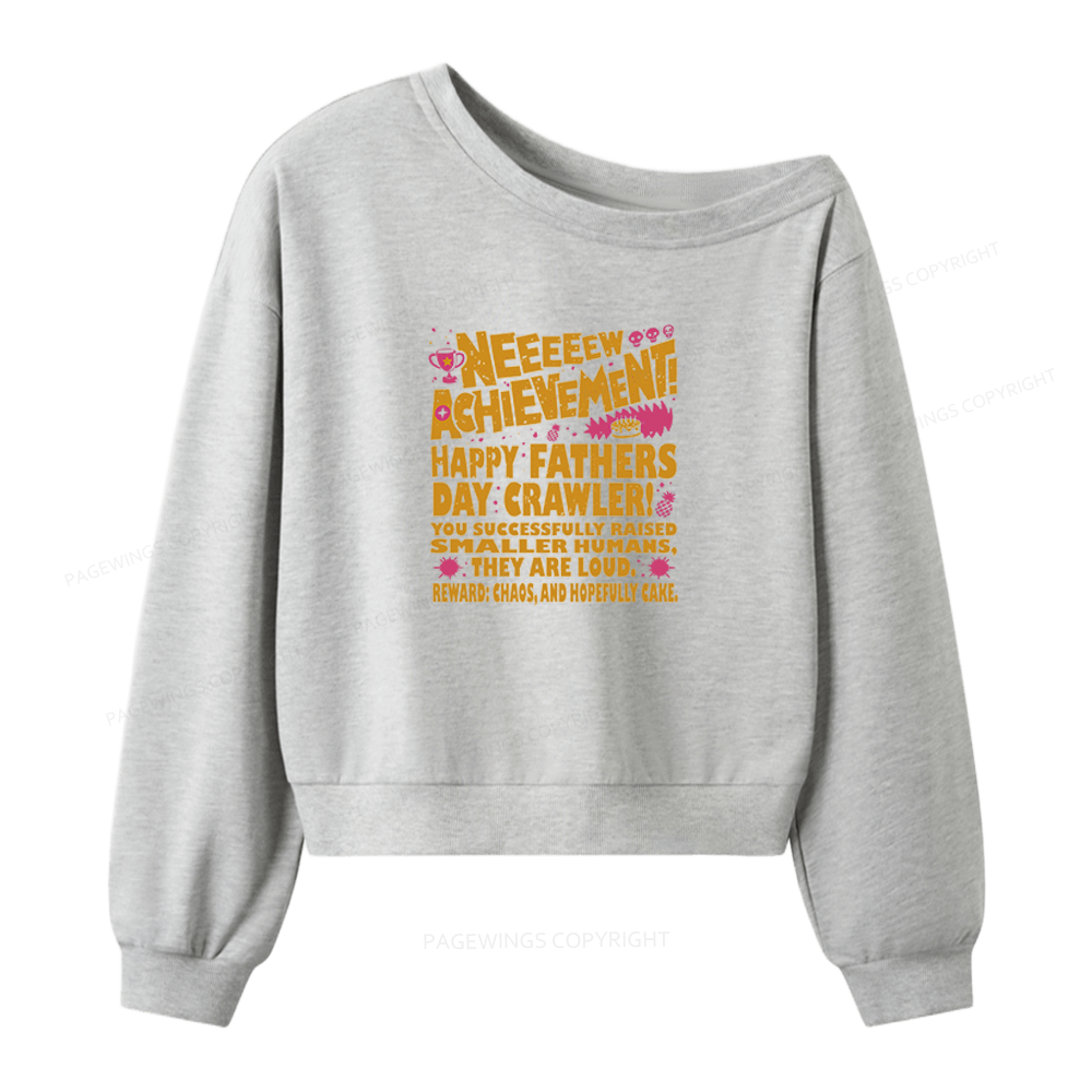 Pagewings Dad Achievement Women Off Shoulder Sweatshirt