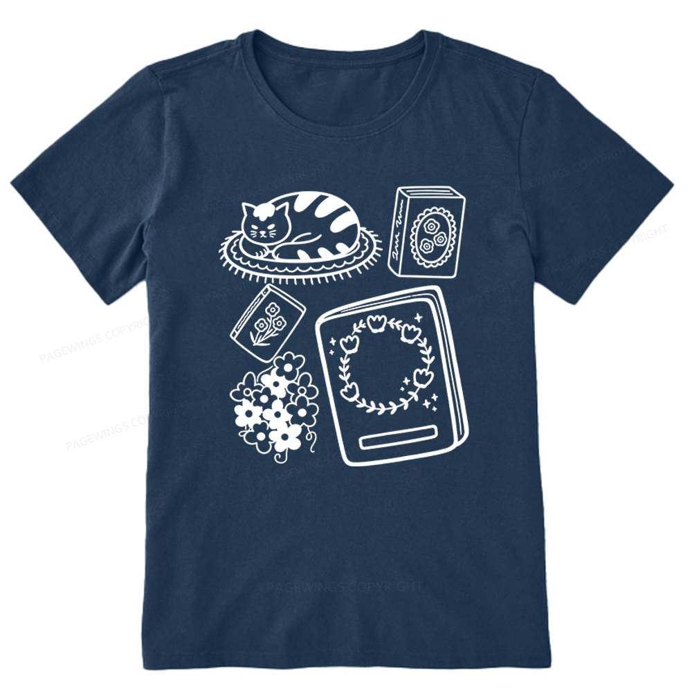 Pagewings Cat And Books Unisex Classic T-shirt