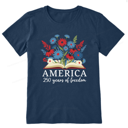 Pagewings Floral Patriotic America 250 Unisex Classic T-shirt