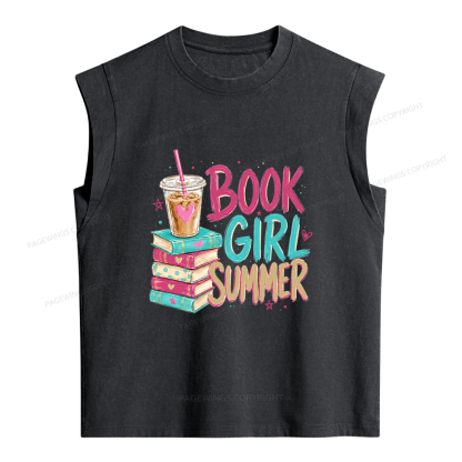 Pagewings Book Girl Summer Women's Washed Tank Top