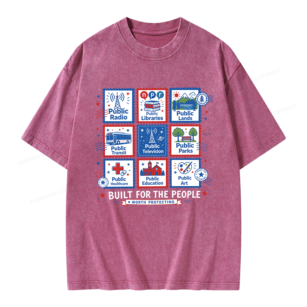 Pagewings Public Libraries Unisex Washed T-shirt