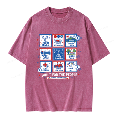 Pagewings Public Libraries Unisex Washed T-shirt