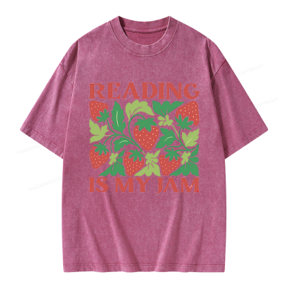Pagewings Reading Is My Jam Unisex Washed T-shirt