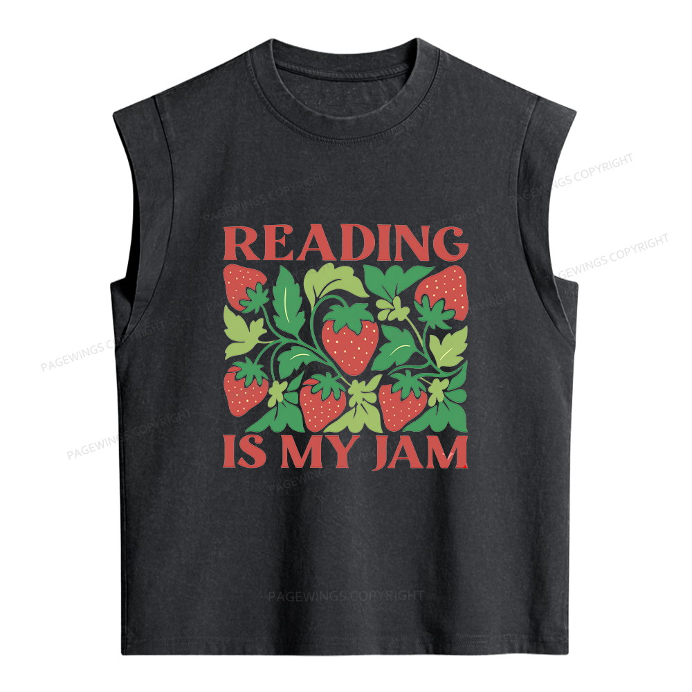 Pagewings Reading Is My Jam Women's Washed Tank Top