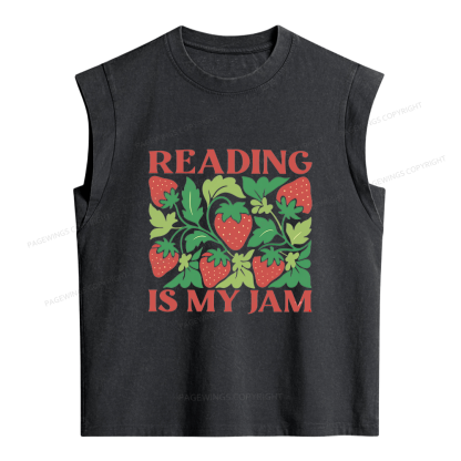 Pagewings Reading Is My Jam Women's Washed Tank Top