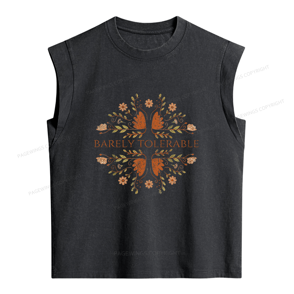 Pagewings Barely Tolerable Women's Washed Tank Top