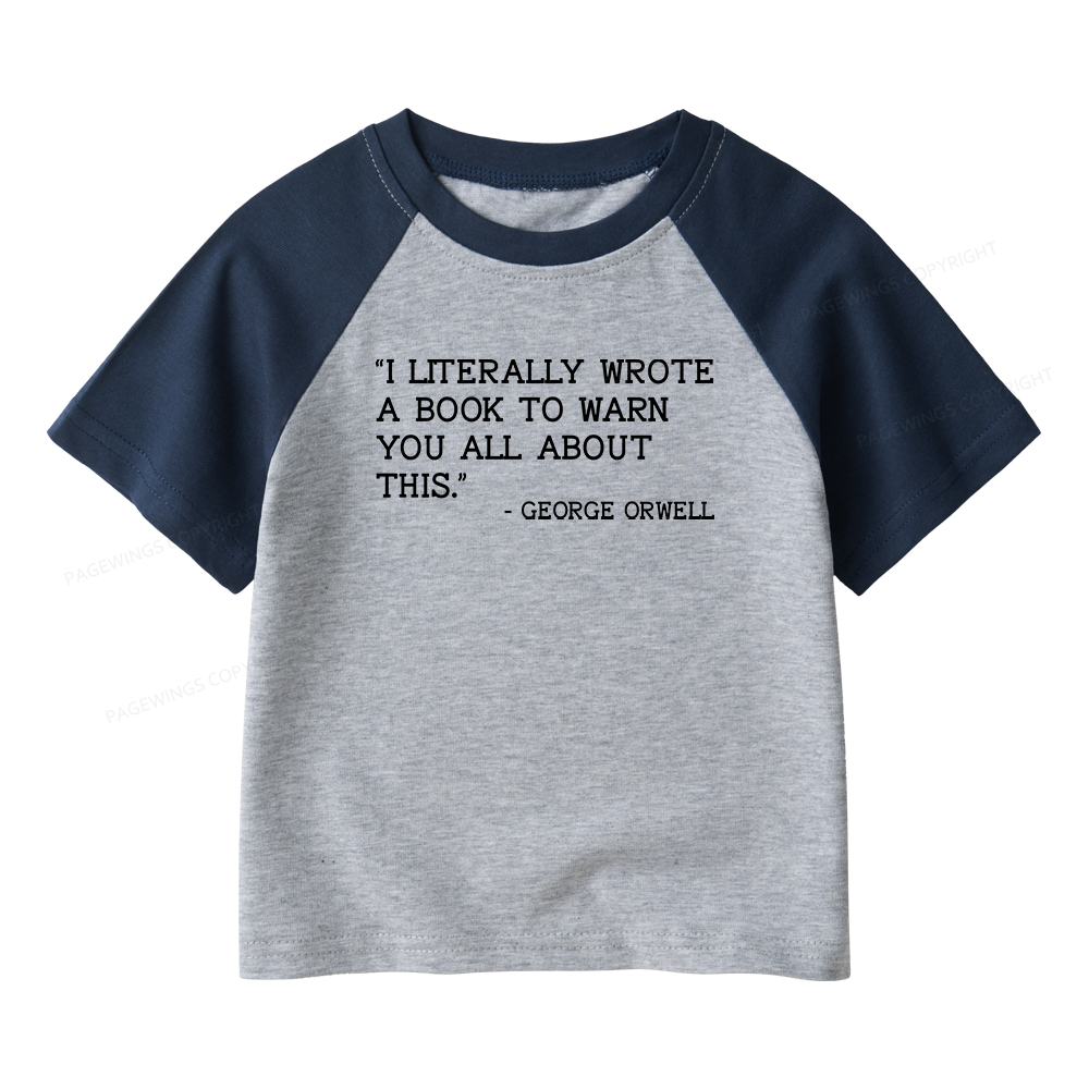 Pagewings I Literally Wrote A Book To Warn Kids Raglan T-shirt 