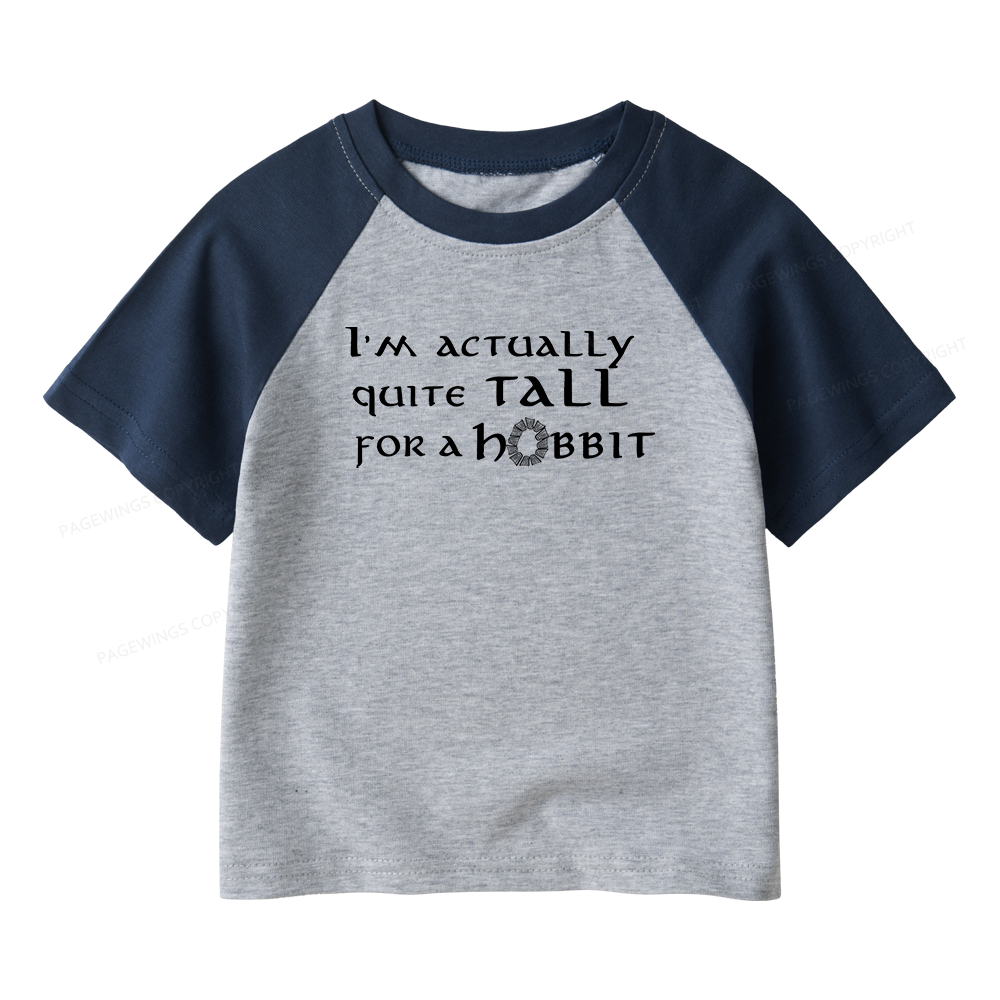 Pagewings I'm Actually Quite Tall Kids Raglan T-shirt 