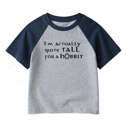 Pagewings I'm Actually Quite Tall Kids Raglan T-shirt 