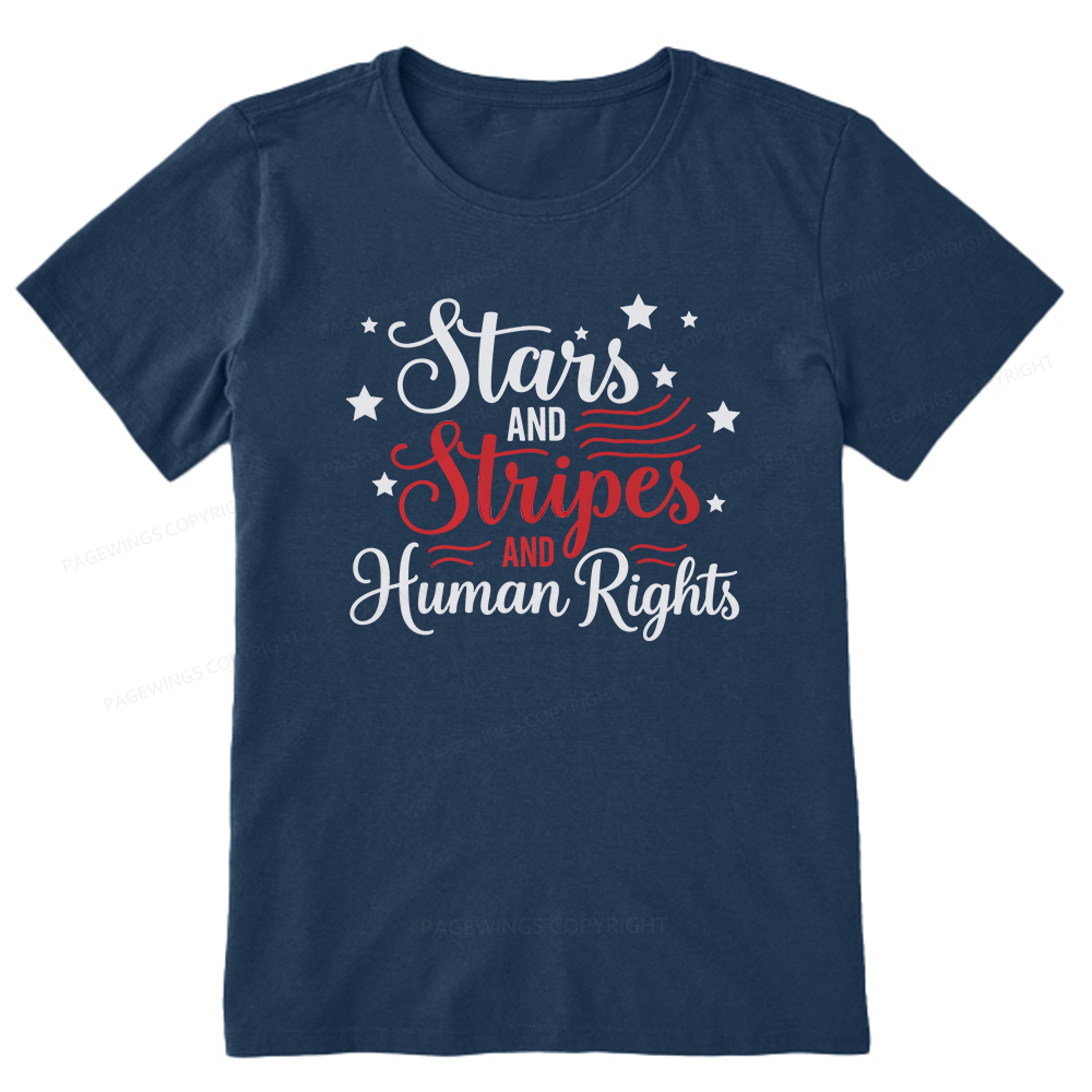 Pagewings Stars and Stripes And Human Rights Unisex Classic T-shirt